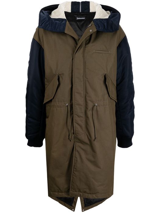 UNDERCOVER two-tone hooded parka - Green
