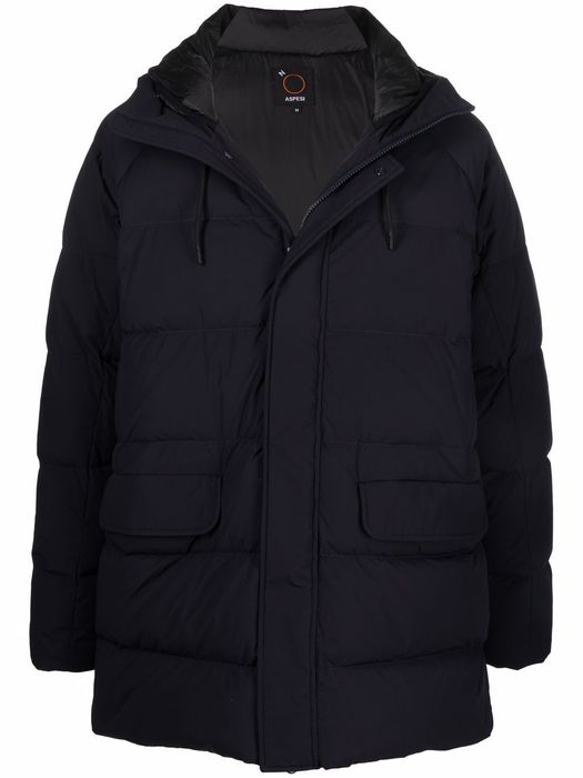 ASPESI hooded zip-up padded coat - Blue