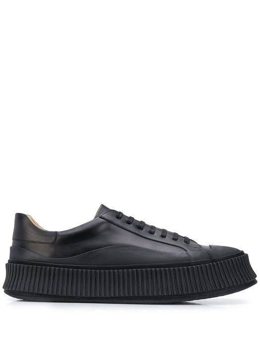 Jil Sander lace-up low-top sneakers - Black