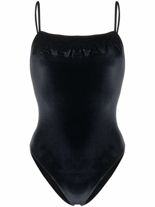 Balmain bandeau one-piece swimsuit - Black