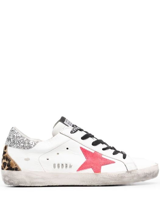Golden Goose star-patch lace-up sneakers - White