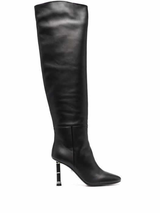 Alevì Nina thigh-high leather boots - Black