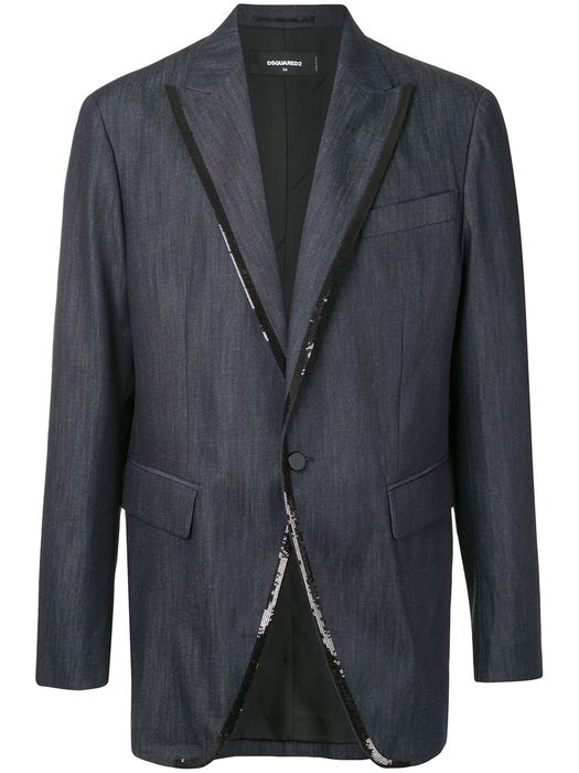 Dsquared2 single-breasted blazer with sequin edging - Black