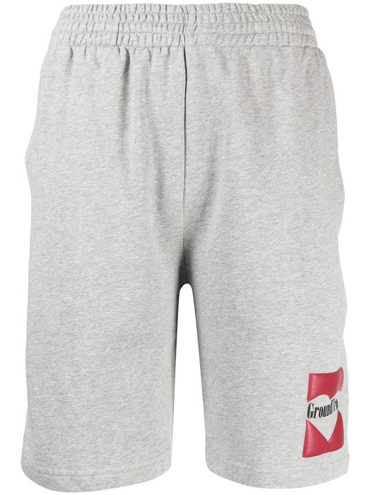 Ground Zero logo-print cotton sweat shorts - Grey