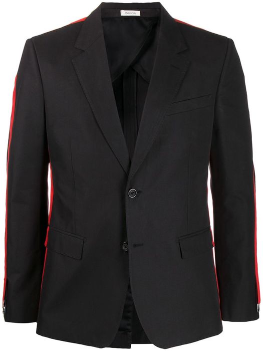 Alexander McQueen side-stripe blazer - Black