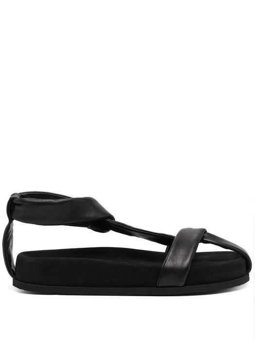 NEOUS cross strap detail sandals - Black