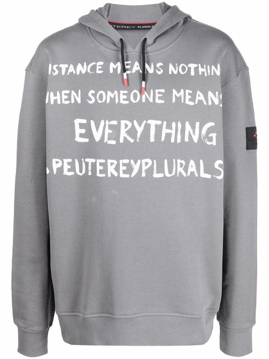 Peuterey slogan-print pullover hoodie - Grey