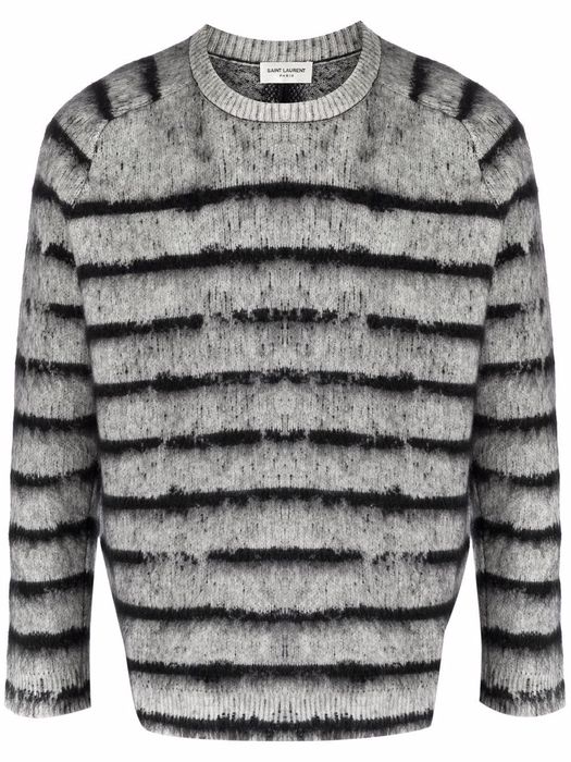 Saint Laurent long-sleeve knitted jumper - Grey