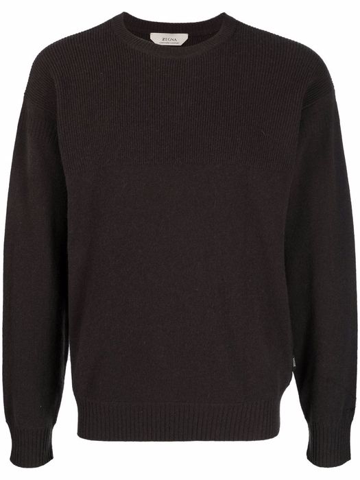Z Zegna ribbed-knit crewneck sweater - Grey