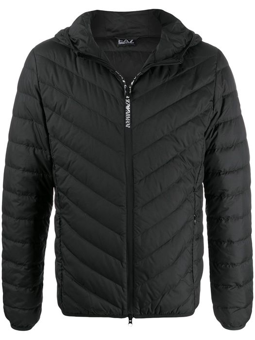 Ea7 Emporio Armani padded hooded jacket - Black