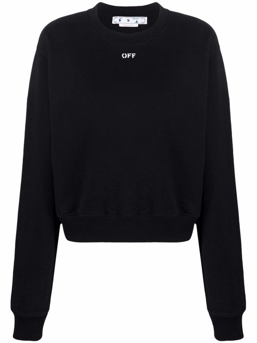 Off-White Off-stamp cropped sweatshirt - Black