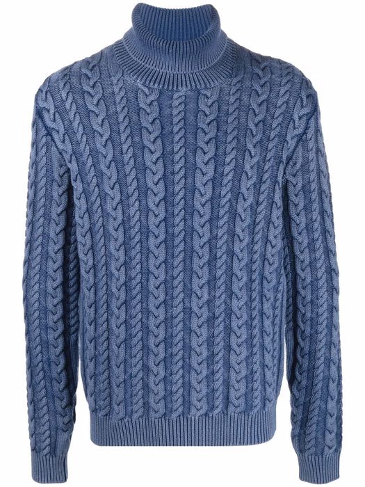 Fedeli wool cable knit jumper - Blue