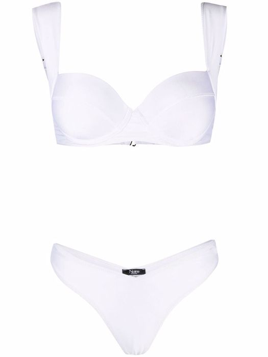 Noire Swimwear underwired lurex bikini set - White