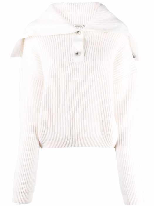 Nina Ricci buttoned wool jumper - White