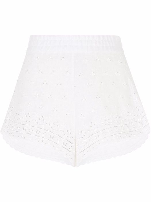 Dolce & Gabbana broderie-anglais flax shorts - White