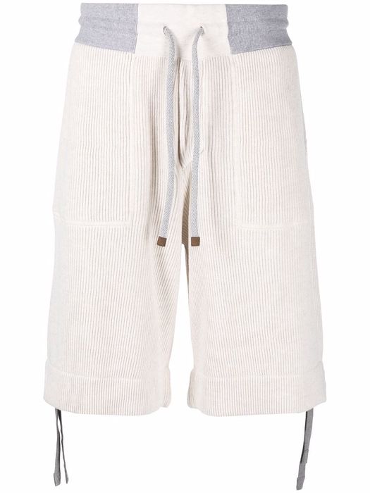 Brunello Cucinelli corduroy-detail bermuda shorts - Neutrals