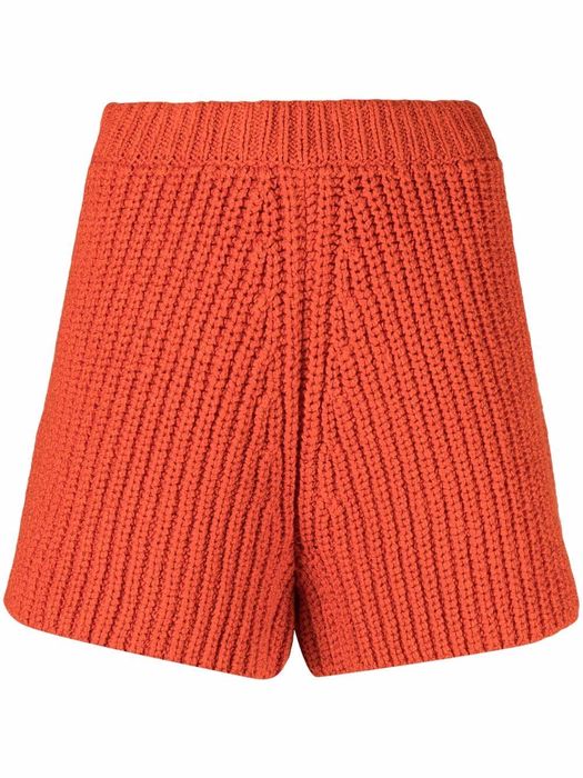 Alanui chunky-knit shorts - Orange