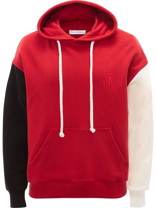 JW Anderson inside-out sleeve hoodie - Red