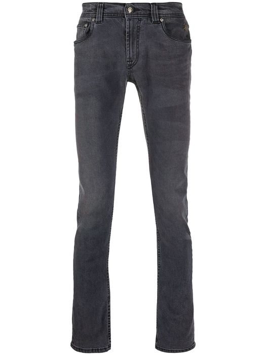 ETRO embroidered logo skinny jeans - Grey