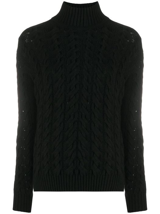 Gentry Portofino cable-knit cashmere jumper - Black