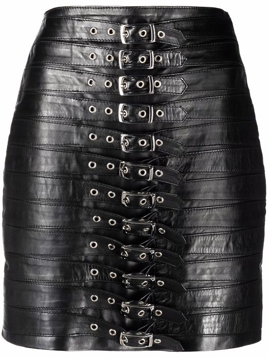 Manokhi Dita leather mini skirt - Black
