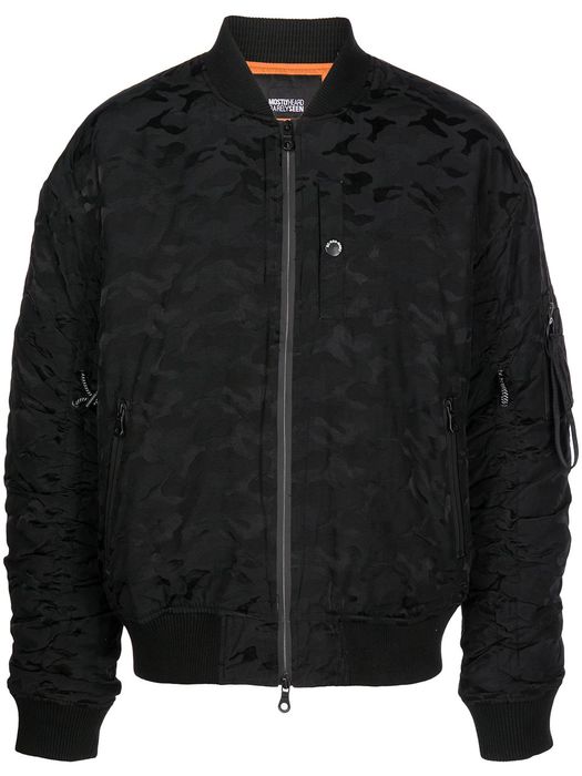 Mostly Heard Rarely Seen embossed-camouflage bomber jacket - Black