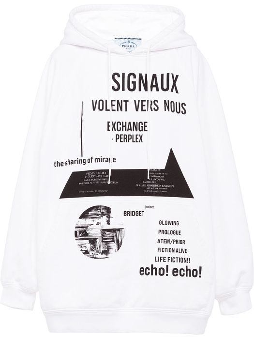 Prada Mirage graphic-print hoodie - White