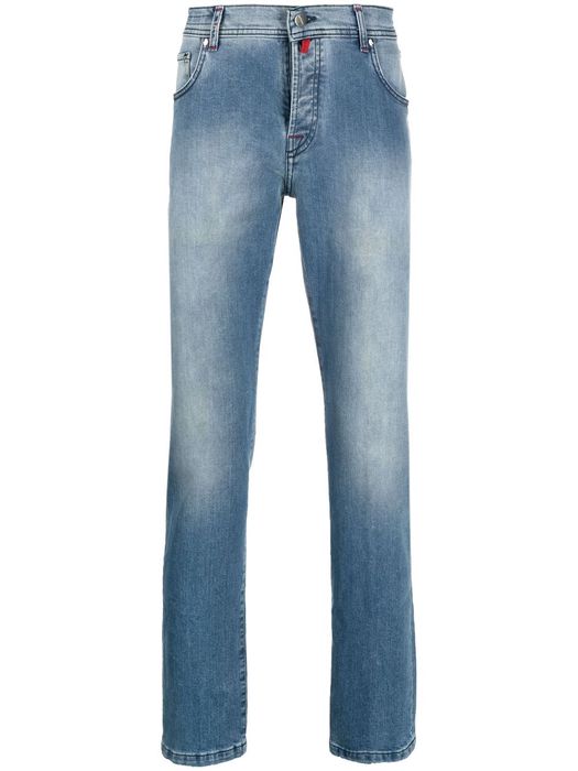 Kiton mid-rise straight jeans - Blue