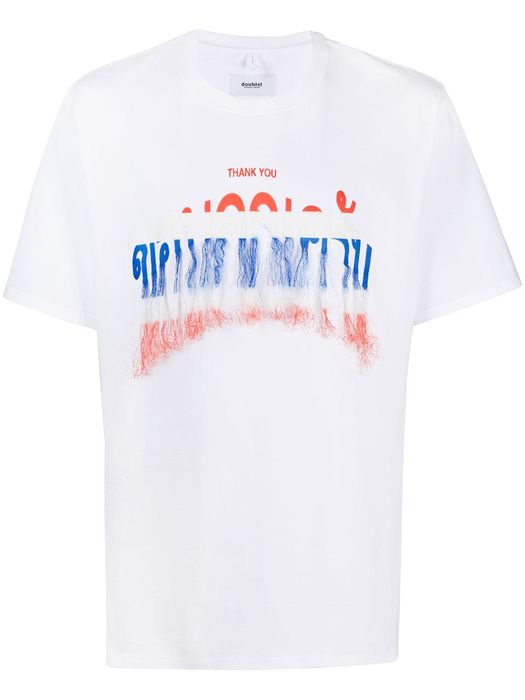 Doublet frayed logo T-shirt - White