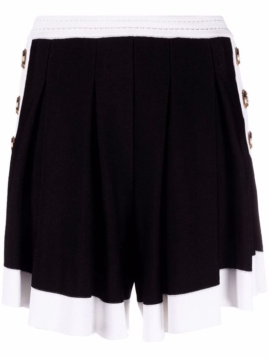 Balmain pleated two-tone shorts - Black