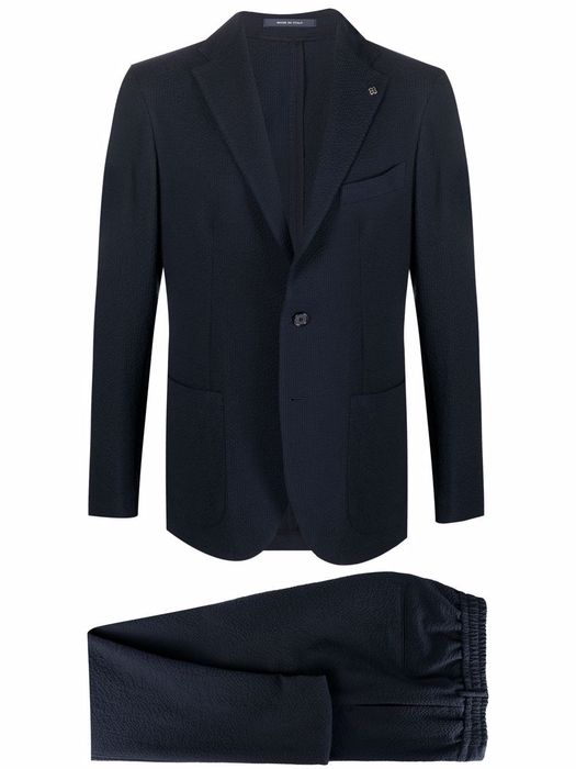 Tagliatore elasticated single-breasted suit - Blue