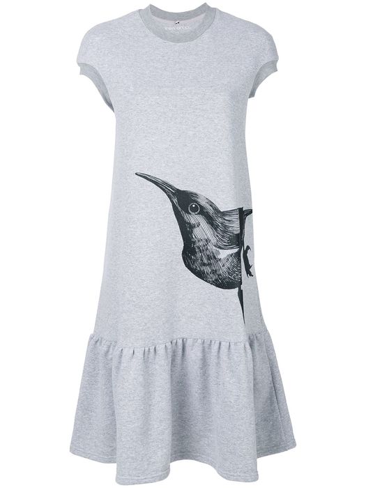 Ioana Ciolacu bird print T-shirt dress - Grey