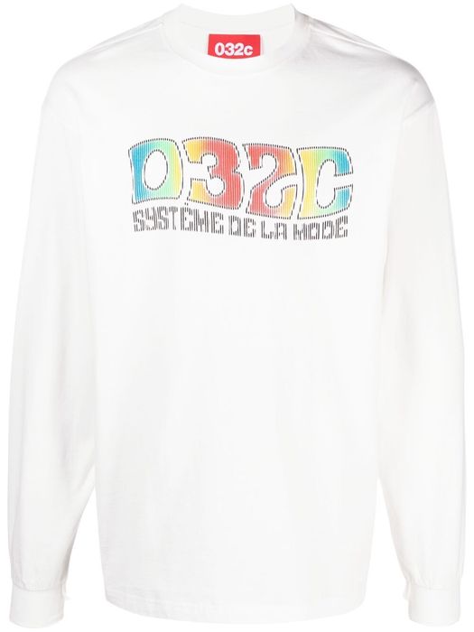 032c logo-print long-sleeve T-shirt - White