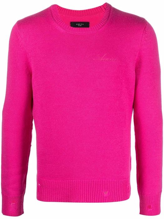 AMIRI distressed-effect cashmere jumper - Pink