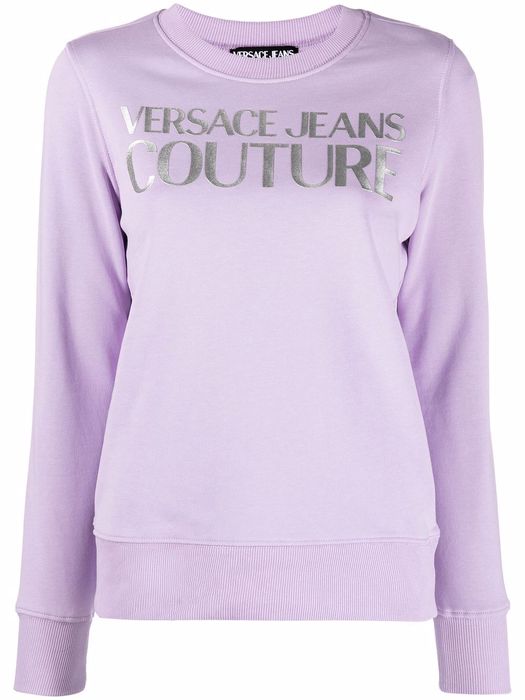 Versace Jeans Couture logo-print cotton sweatshirt - Purple