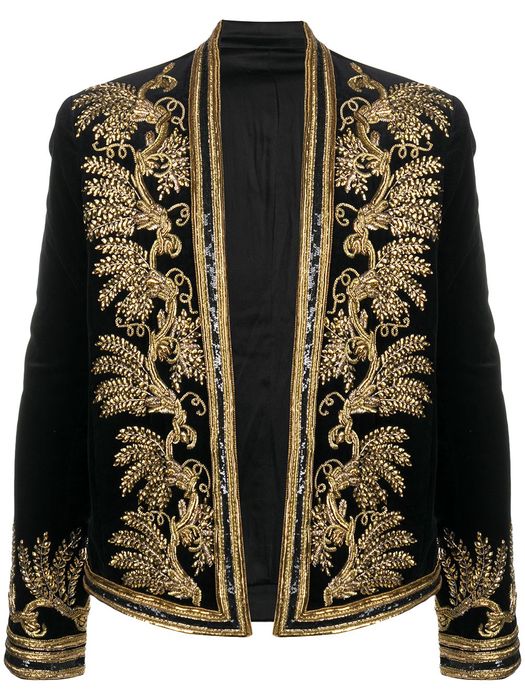 Balmain embroidered velvet Spencer jacket - Black