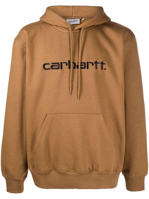 Carhartt WIP embroidered-logo hoodie - Brown