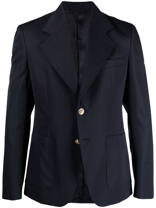 Versace notched-lapel single-breasted blazer - Blue