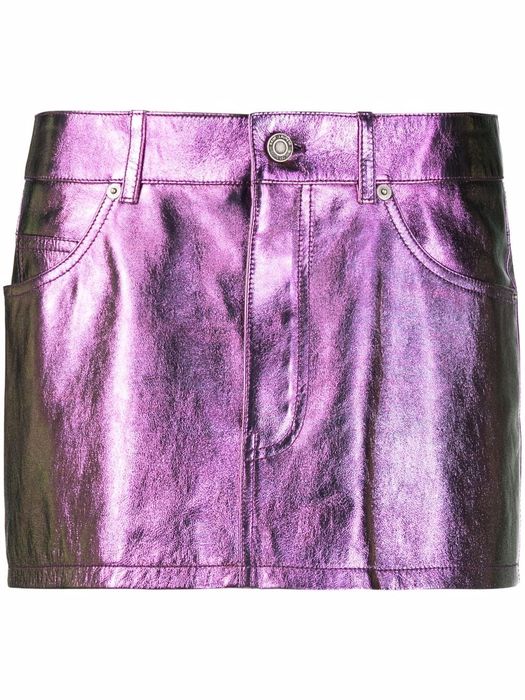 Saint Laurent metallic mini skirt - Purple