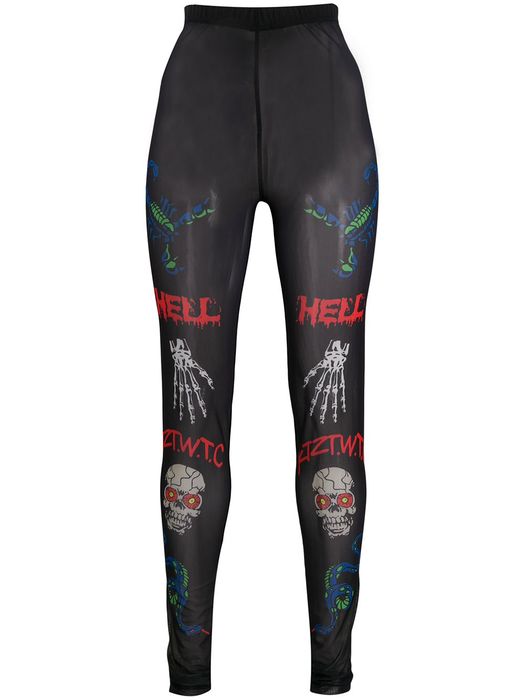 KTZ Death Metal Minimal Print leggings - Black