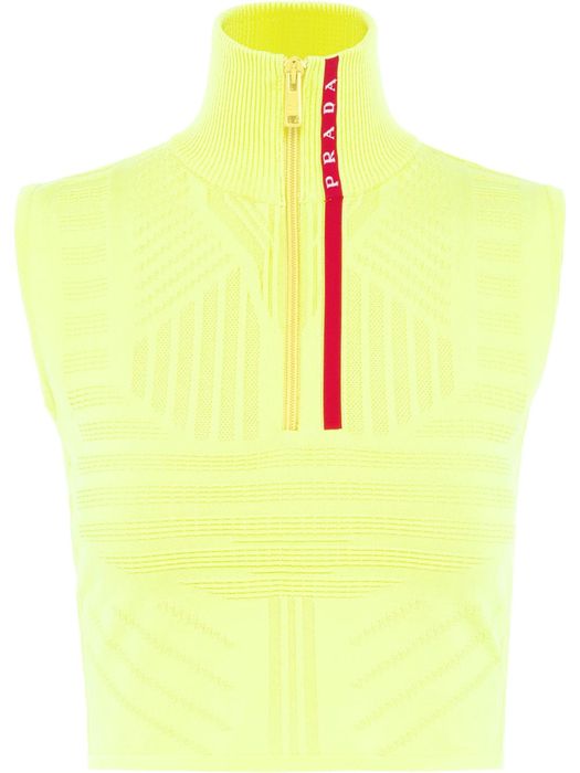 Prada technical sleeveless jumper - Yellow
