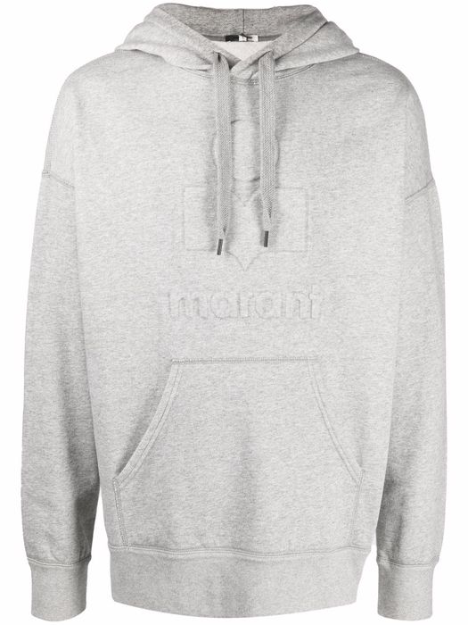 Isabel Marant logo-print pullover hoodie - Grey