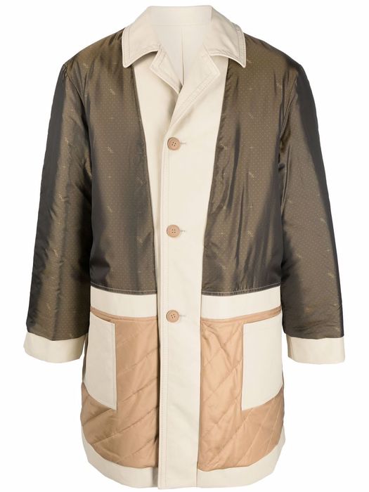 Fendi reversible panelled coat - Green