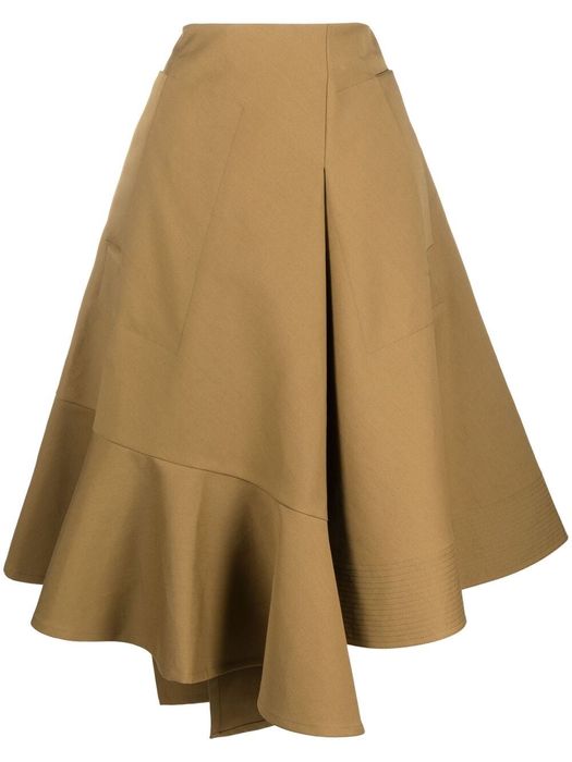 colville asymmetric midi skirt - Brown