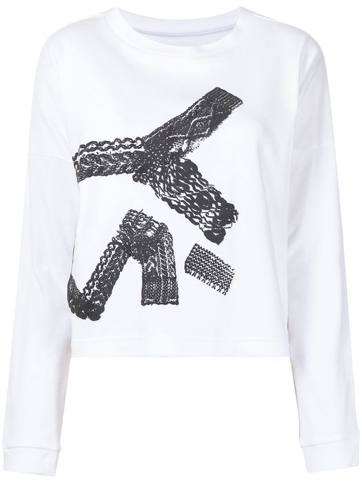 Y's logo-print long-sleeve T-shirt - White