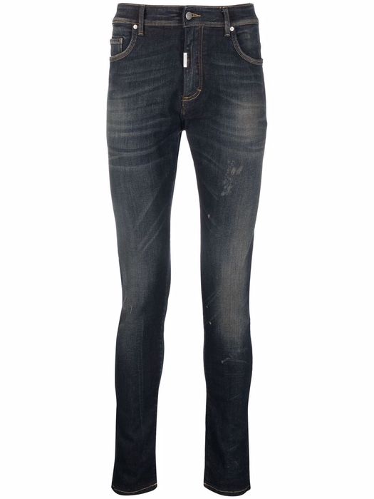 Represent distressed-finish denim jeans - Blue