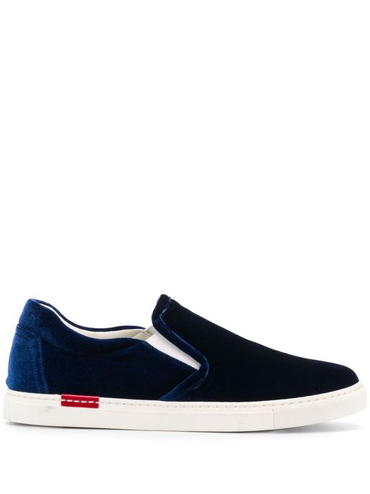 Scarosso Asia velvet slip-on sneakers - Blue