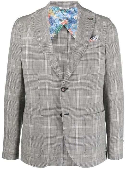 Manuel Ritz patchwork single-breasted blazer - Grey