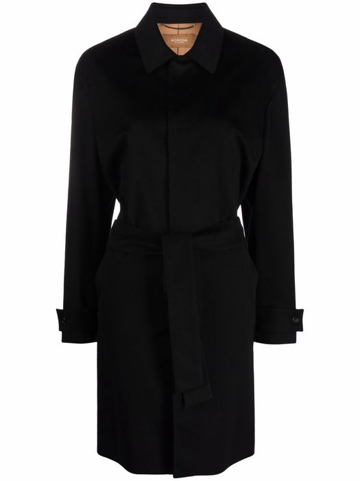 Agnona single-breasted cashmere coat - Black