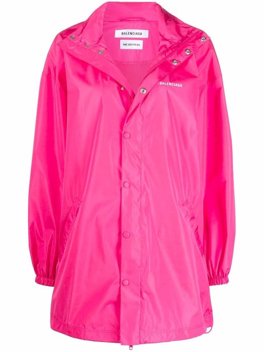 Balenciaga logo-print rain jacket - Pink
